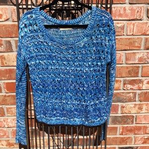 Hollister blue/white crochet sweater size S